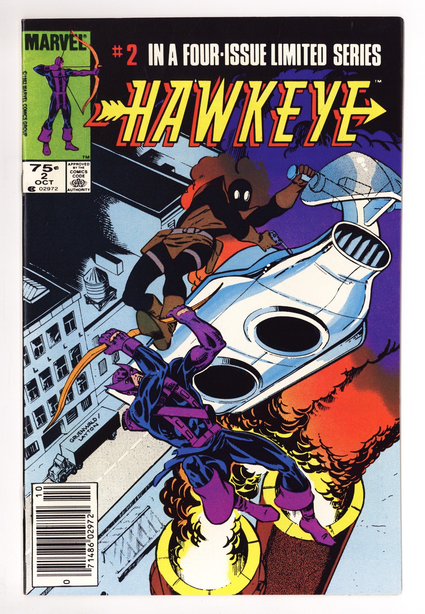 Hawkeye Vol 1 2 VF+ (8.5) (1983) Canadian Price Variant 