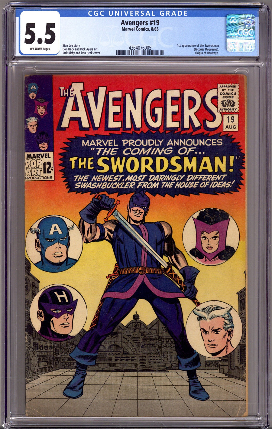The Avengers Vol 1 19 CGC 5.5 (FN-) (1965) 