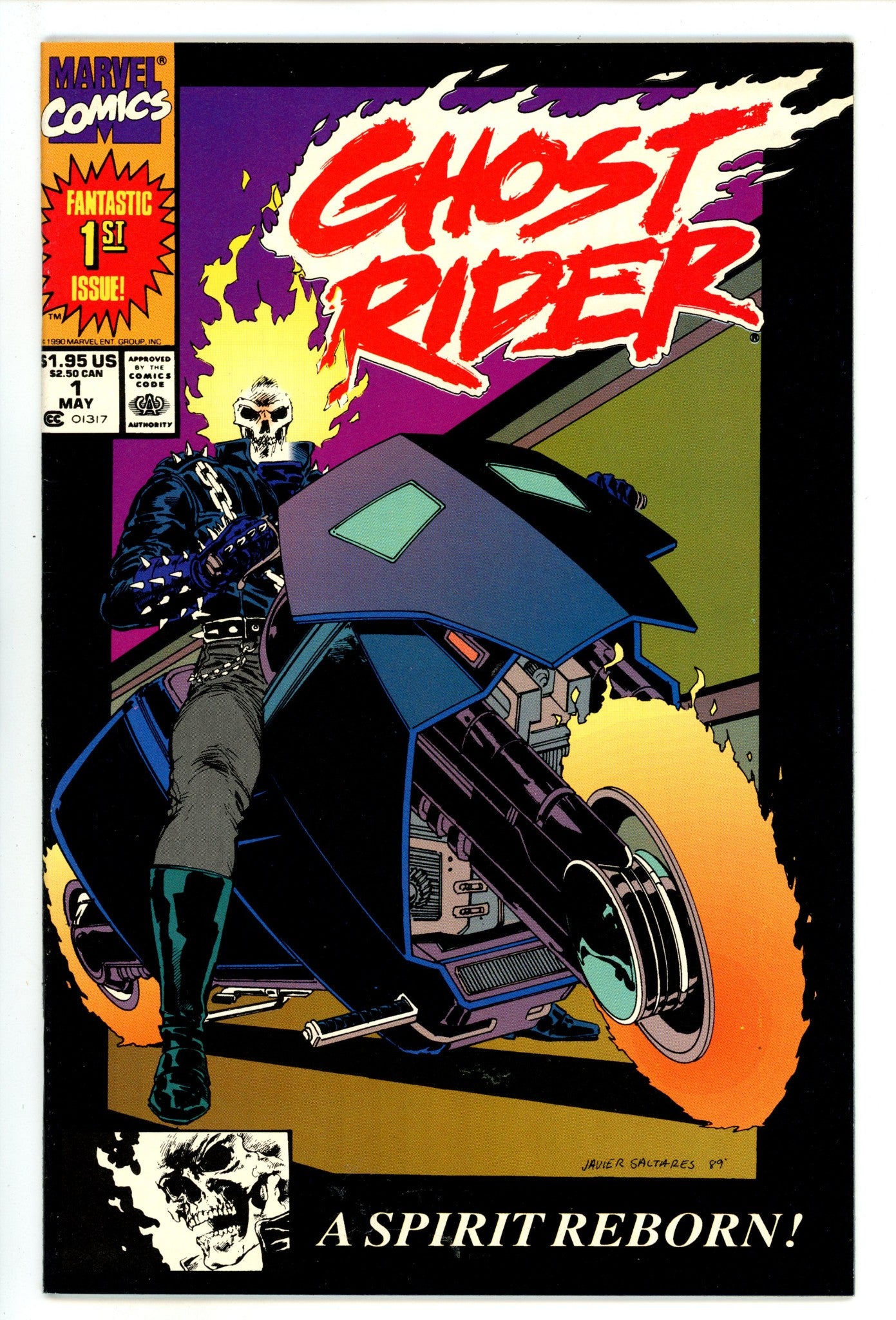 Ghost Rider Vol 2 1 VF+ (8.5) (1990) 2nd Print 