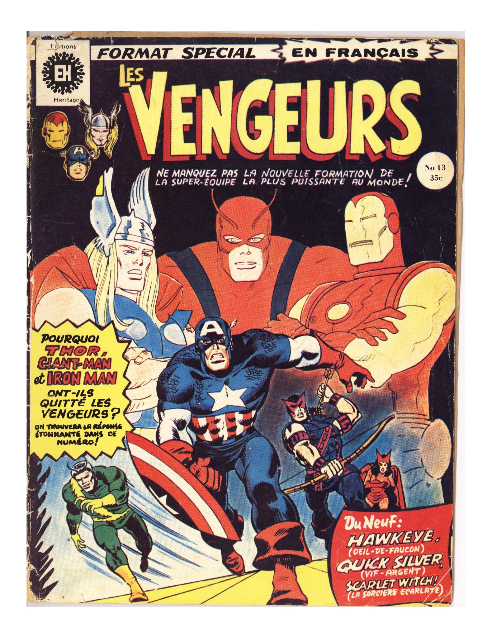Les Vengeurs 13 Very Low Grade Centerfold Detached, Avengers (1973) 
