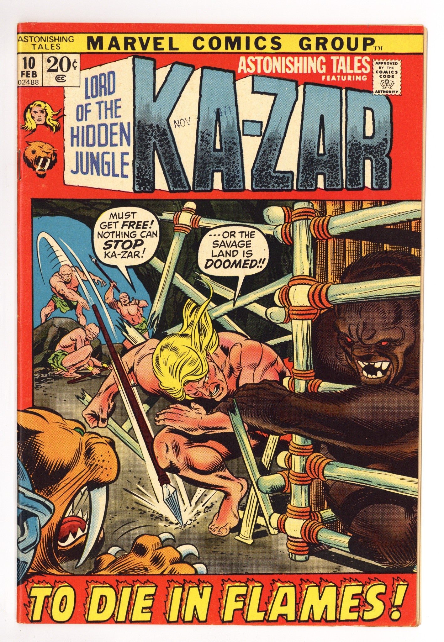 Astonishing Tales Vol 1 10 VF (8.0) (1972) 
