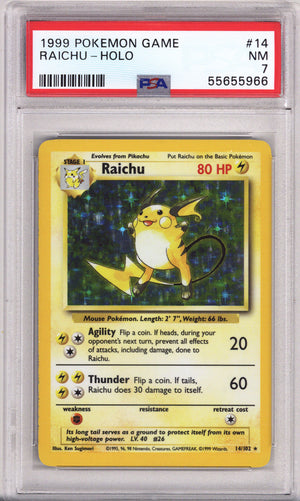 Pokemon Base Set Riachu PSA Near Mint 7 (1999)