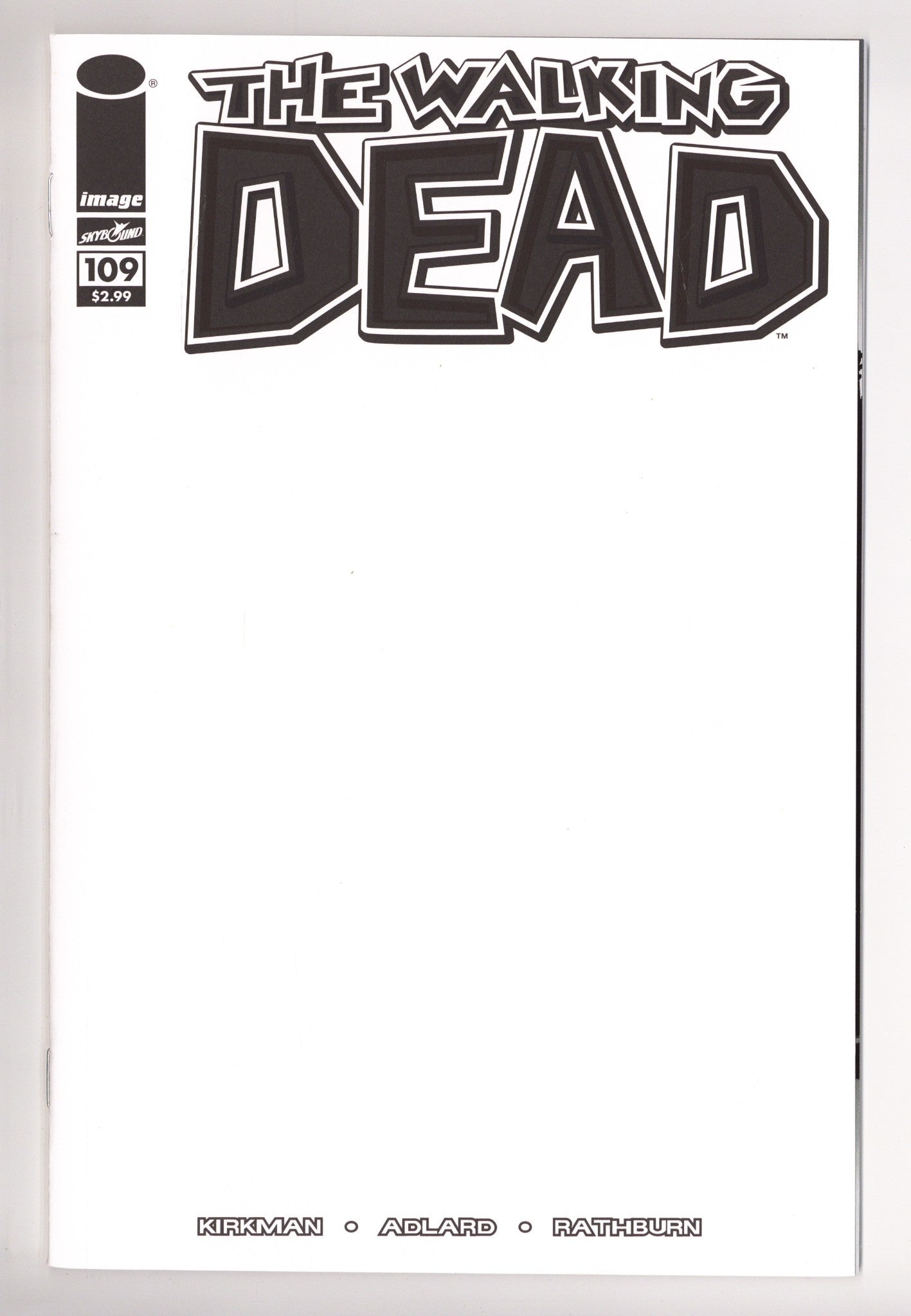 The Walking Dead 109 High Grade (2013) Blank Variant 