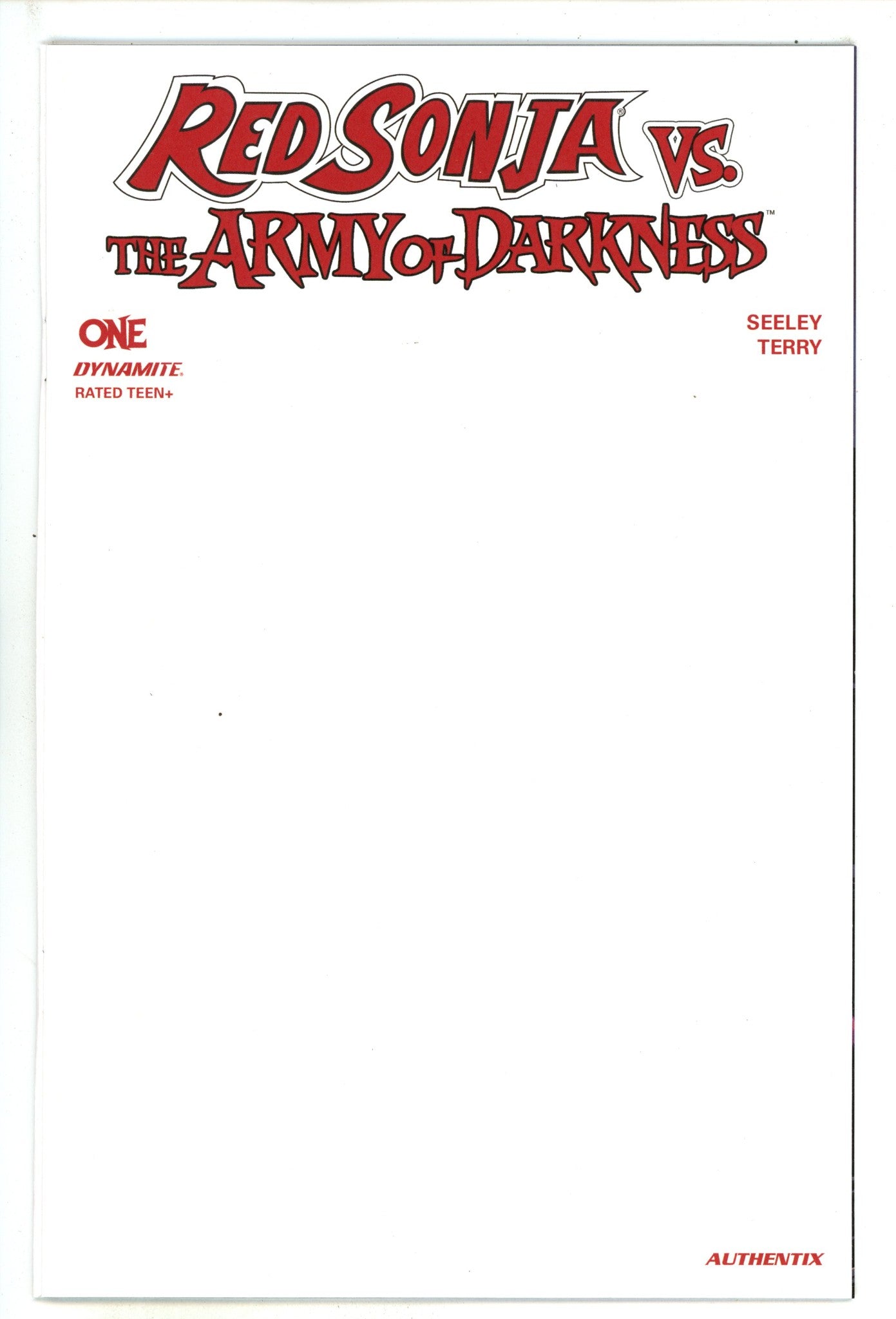 Red Sonja Vs Army Of Darkness 1 Blank Variant (1900)