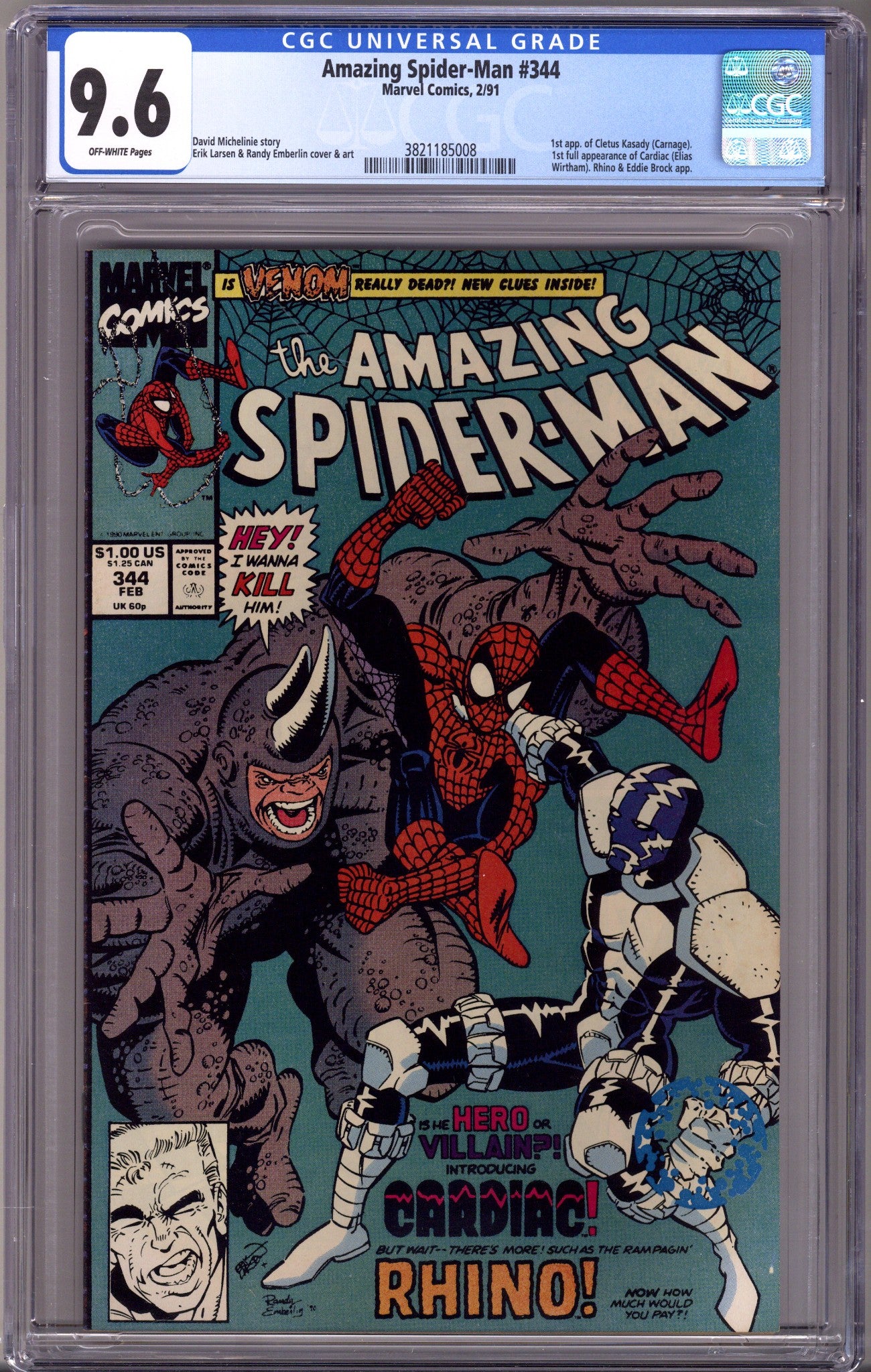The Amazing Spider-Man Vol 1 344 CGC 9.6 (NM+) (1991) 