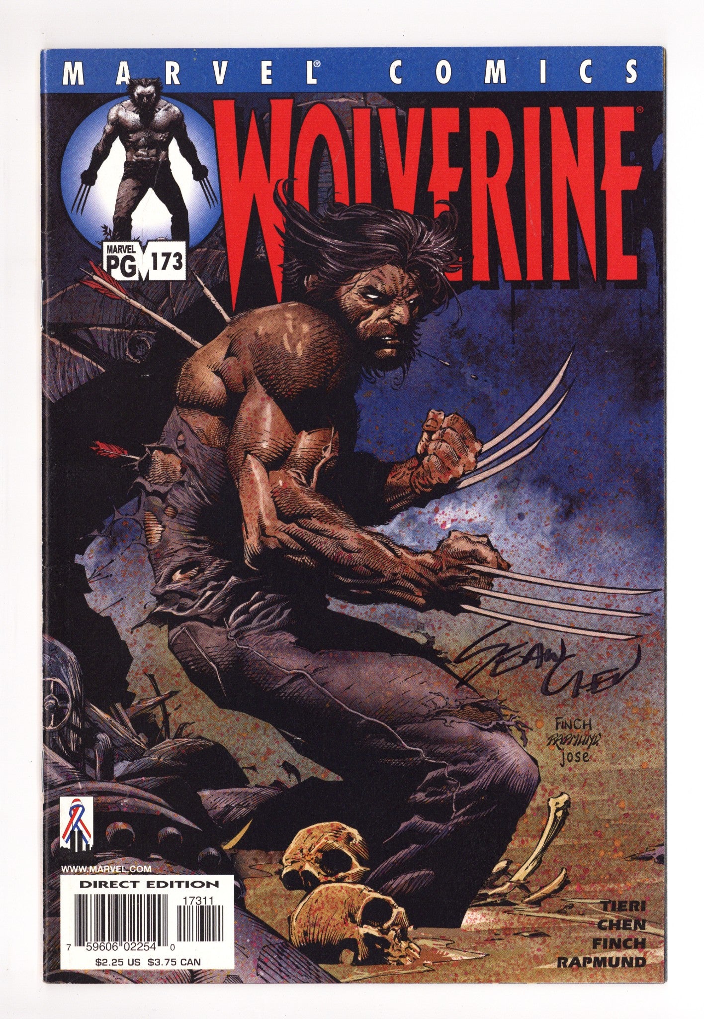 Wolverine Vol 2 173 VF+ (8.5) (2002) Signed x1 Cover Sean Chen 