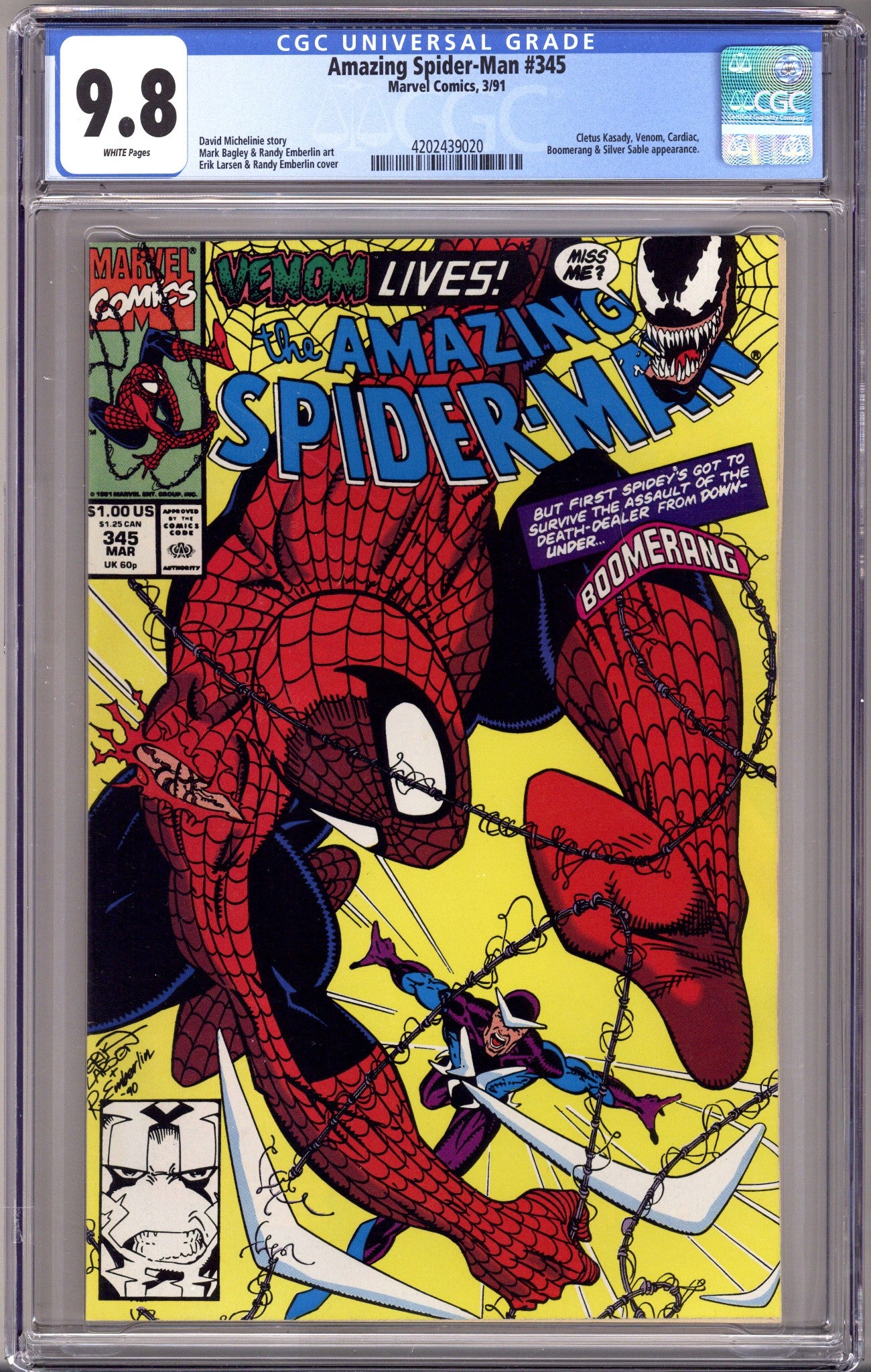 The Amazing Spider-Man Vol 1 345 CGC 9.8 (NM/M) (1991) 