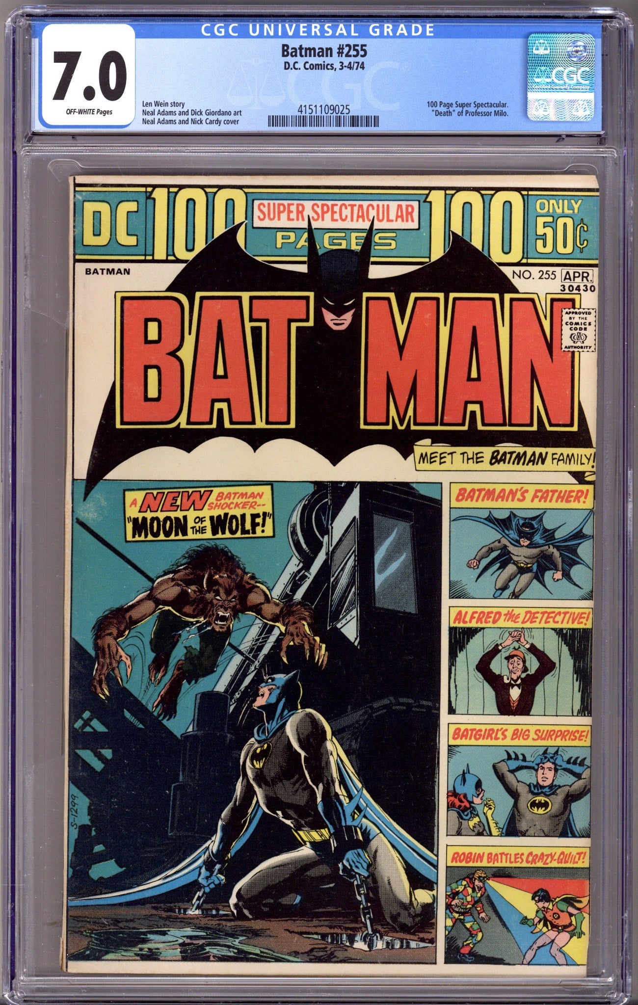 Batman Vol 1 255 CGC 7.0 (FN/VF) (1974) 