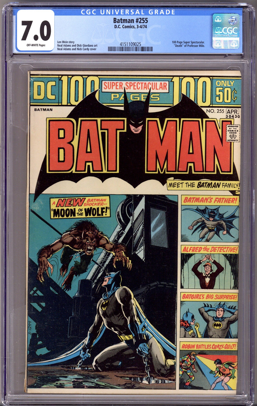 Batman Vol 1 255 CGC 7.0 (FN/VF) (1974) 