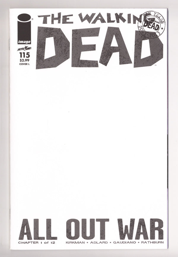 The Walking Dead 115 High Grade (2013) Blank Variant