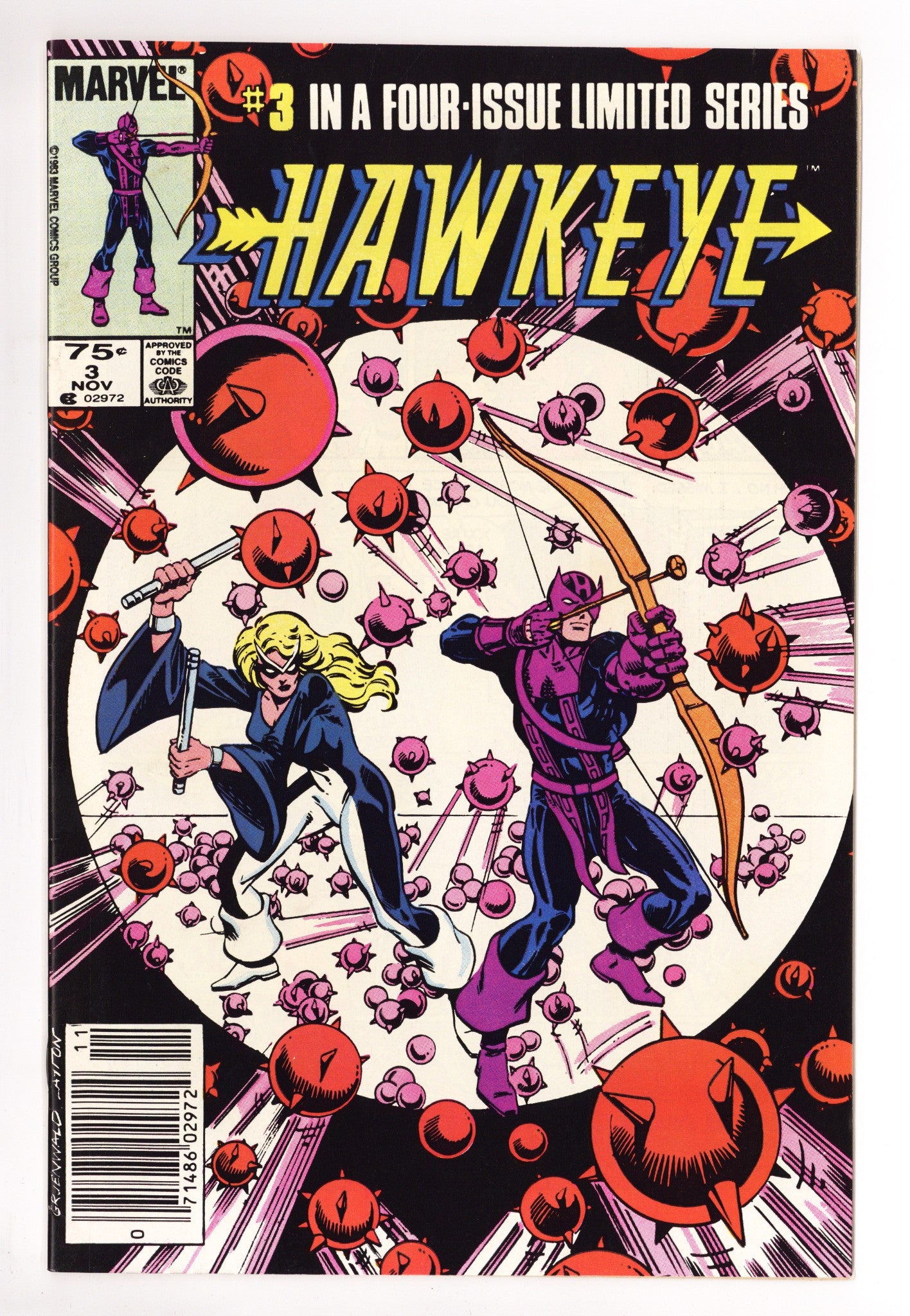 Hawkeye Vol 1 3 VF- (7.5) (1983) Canadian Price Variant 