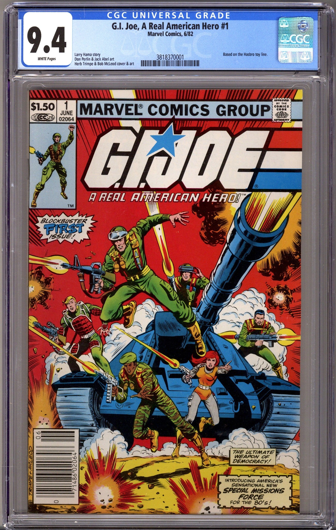G.I. Joe, A Real American Hero   1 CGC 9.4 (NM)   (1982)     Newsstand  