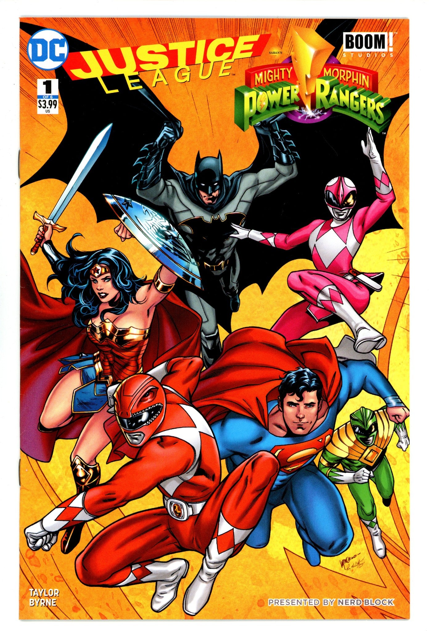 Justice League / Power Rangers 1 High Grade (2017) Lupacchino Nerd Block Exclusive Variant 