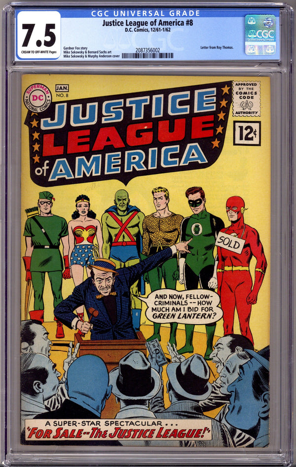 Justice League of America Vol 1 8 CGC 7.5 (VF-) (1961)