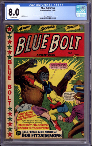 Blue Bolt 104 CGC 8.0 (VF) (1950) Canadian Edition