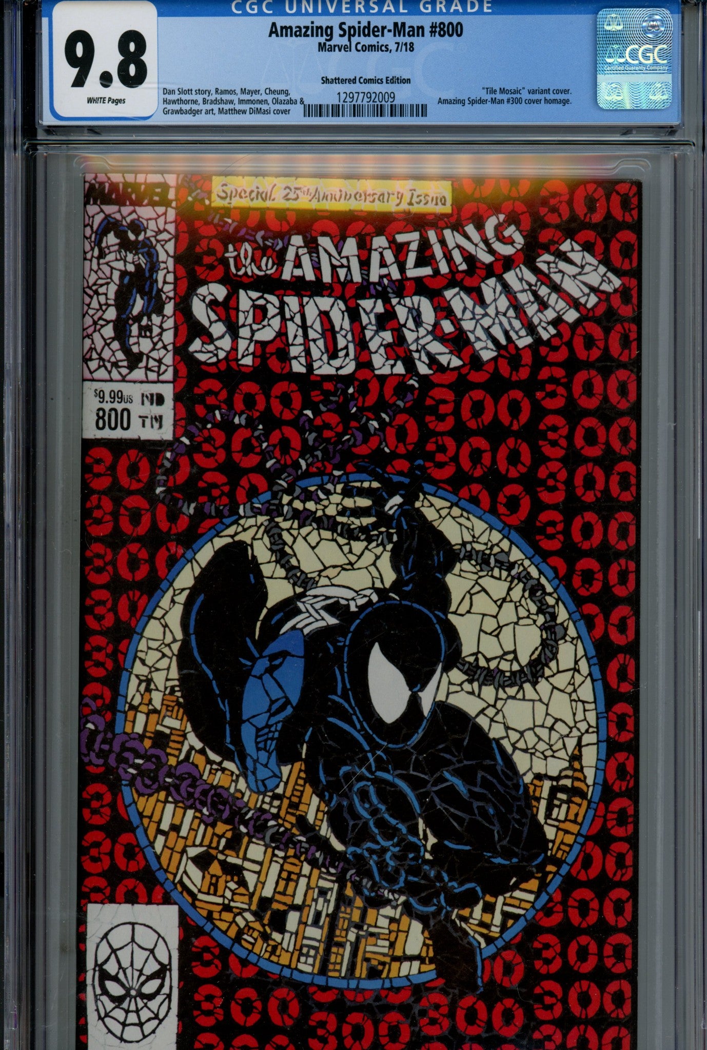 Amazing Spider-Man Vol 4 800 CGC 9.8 (NM/M) (2018) DiMasi Shattered Homage Exclusive Variant 