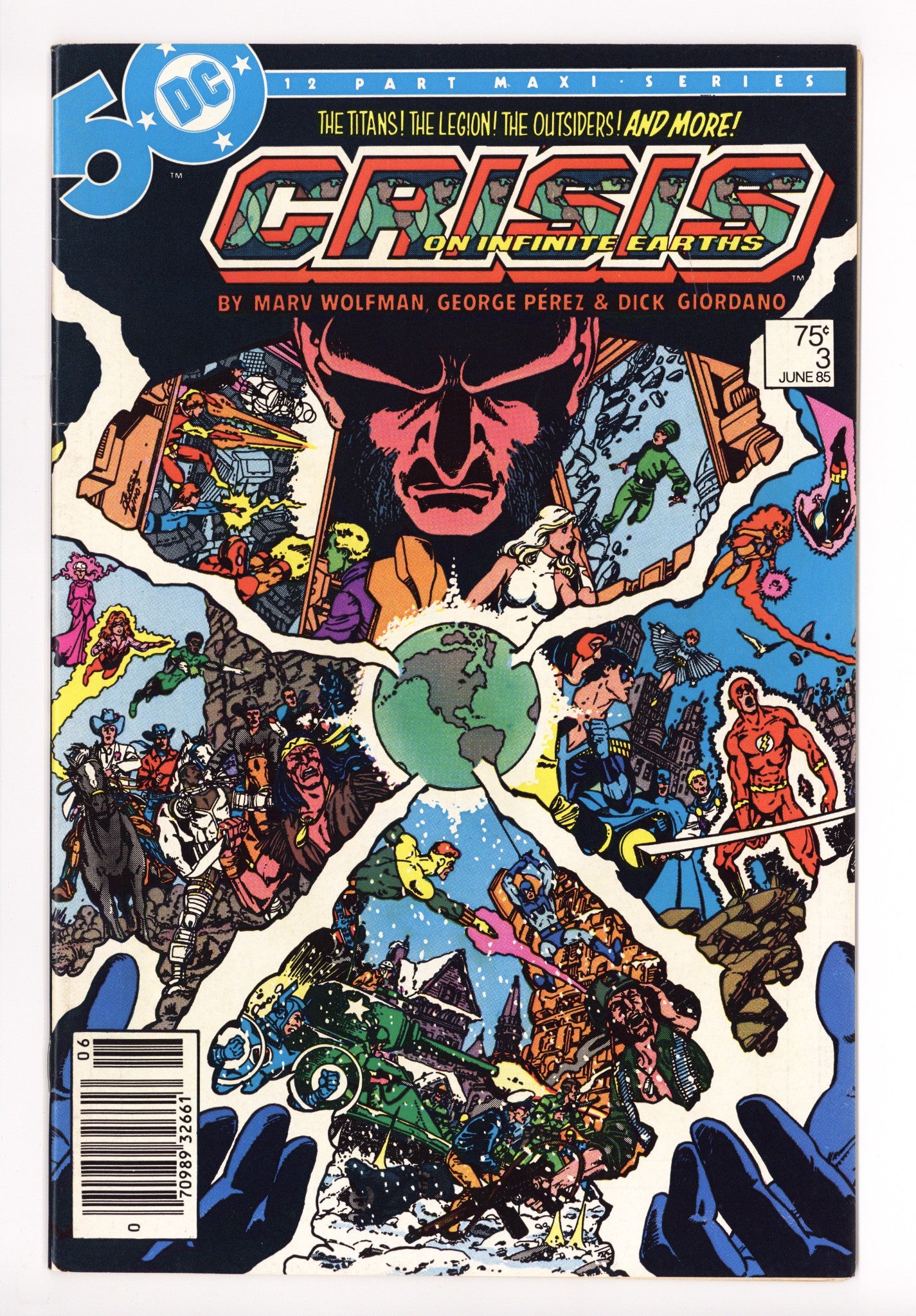 Crisis on Infinite Earths 3 VF+ (8.5) (1985) Newsstand 