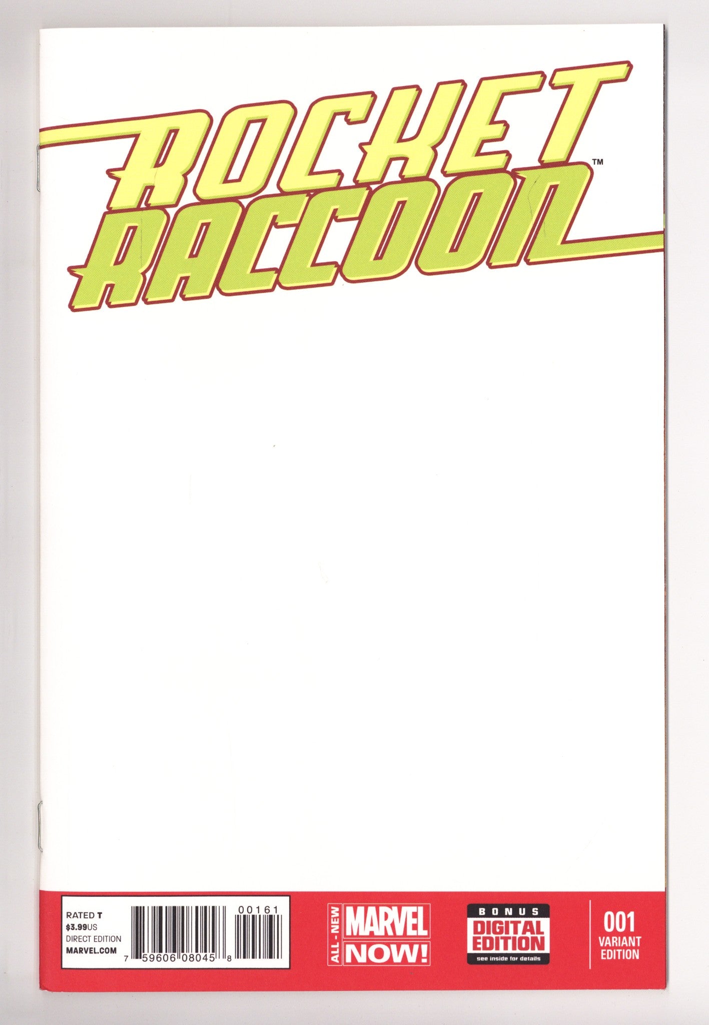 Rocket Raccoon Vol 2 1 High Grade (2014) Blank Variant 