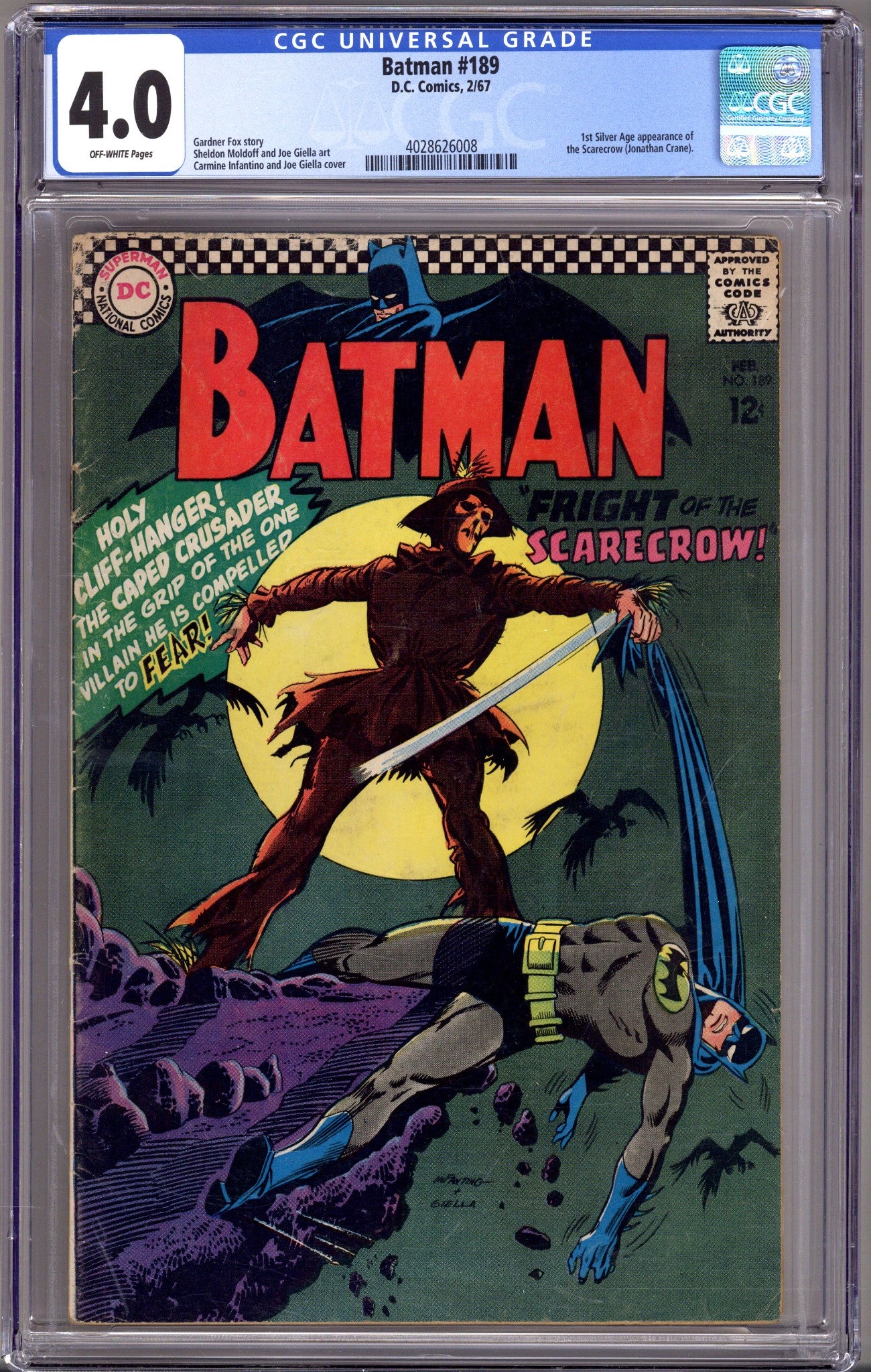 Batman Vol 1 189 CGC 4.0 (VG) (1967) 