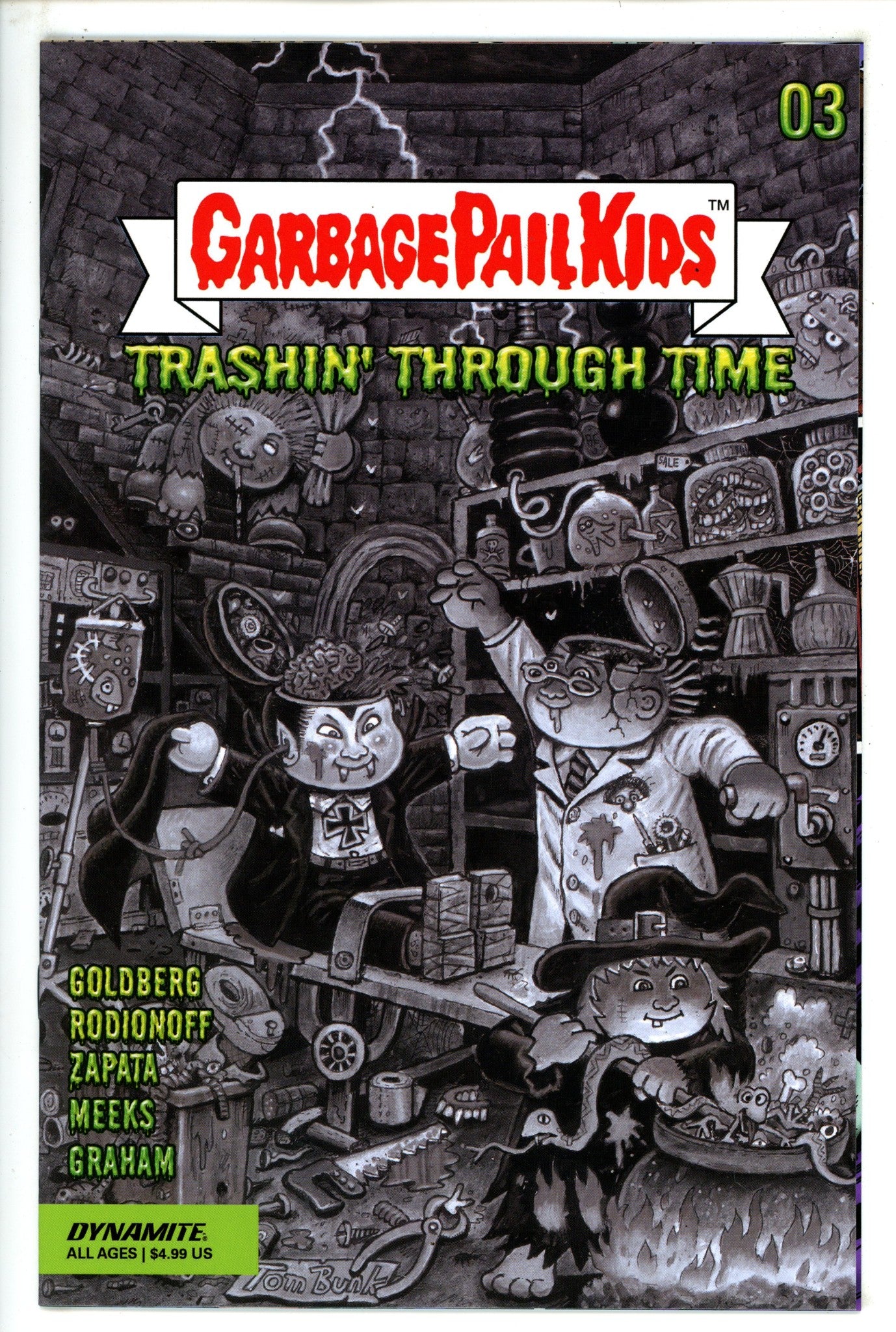 Garbage Pail Kids: Trashin' Through Time 3 NM- (9.2) (2023) Bunk B&W Incentive Variant 