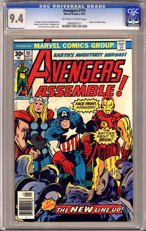 The Avengers Vol 1 151 CGC 9.4 (NM) (1976)