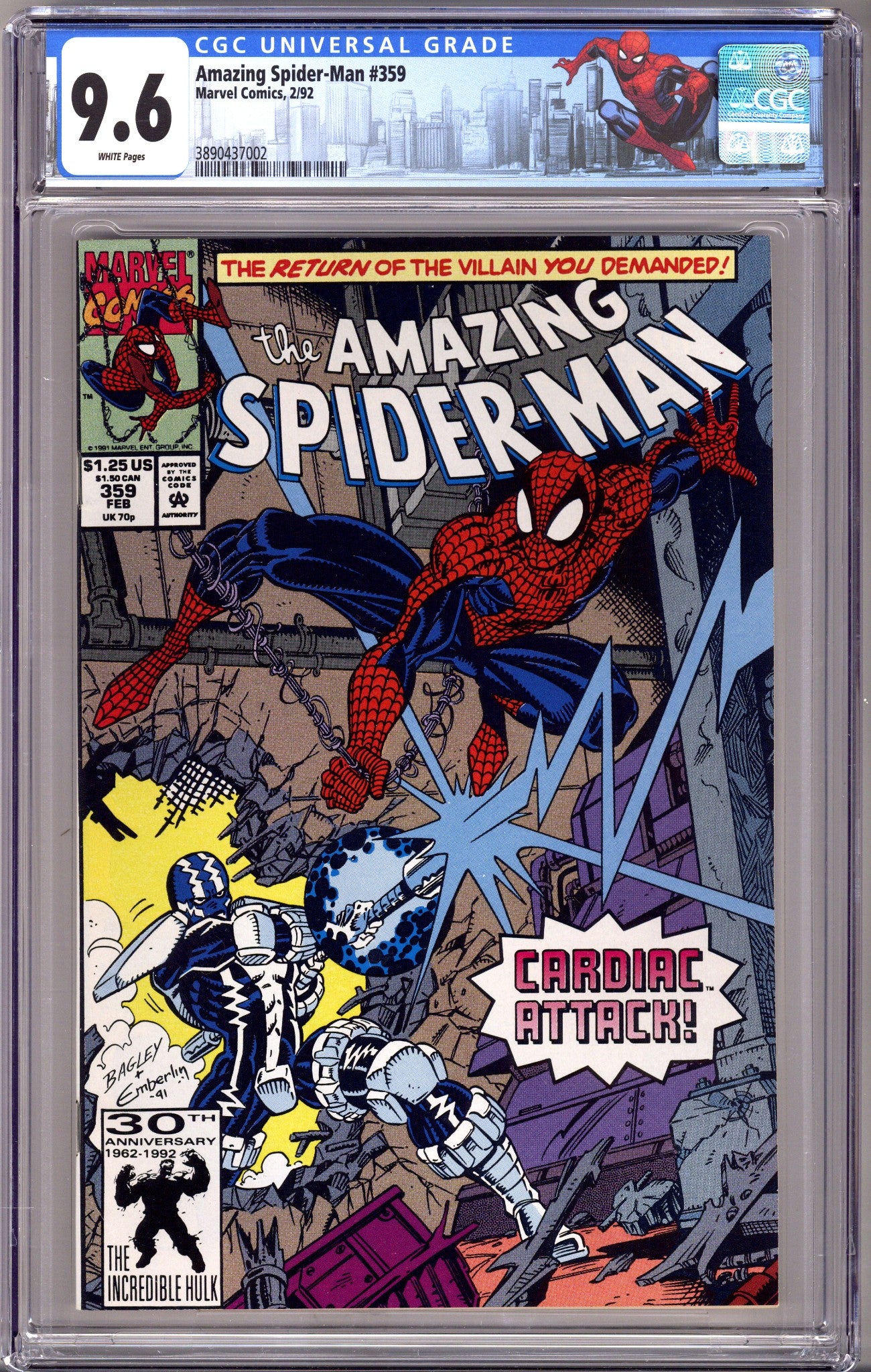 The Amazing Spider-Man Vol 1 359 CGC 9.6 (NM+) (1992) 