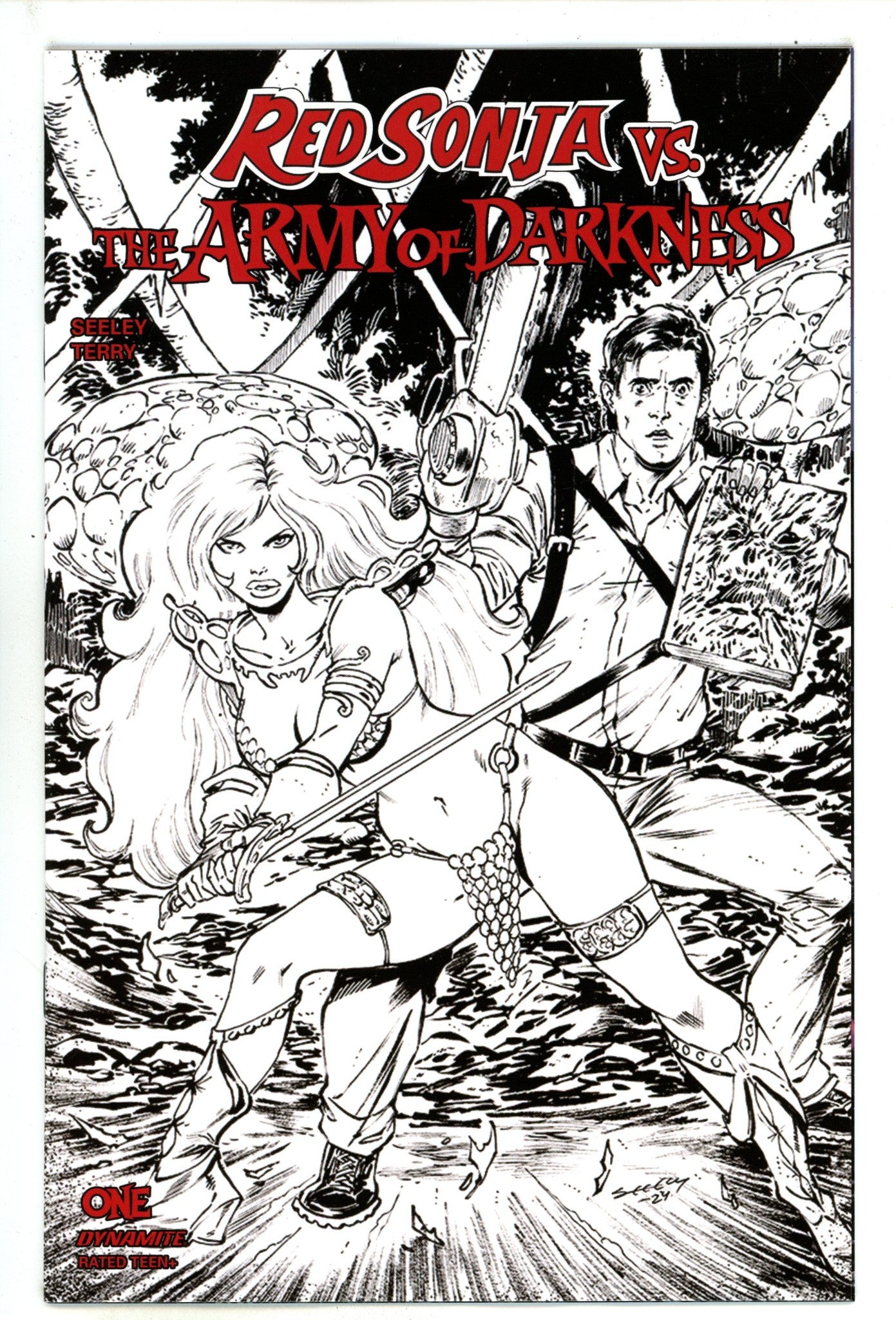 Red Sonja Vs Army Of Darkness 1 Seeley B&W Incentive Variant (1900)