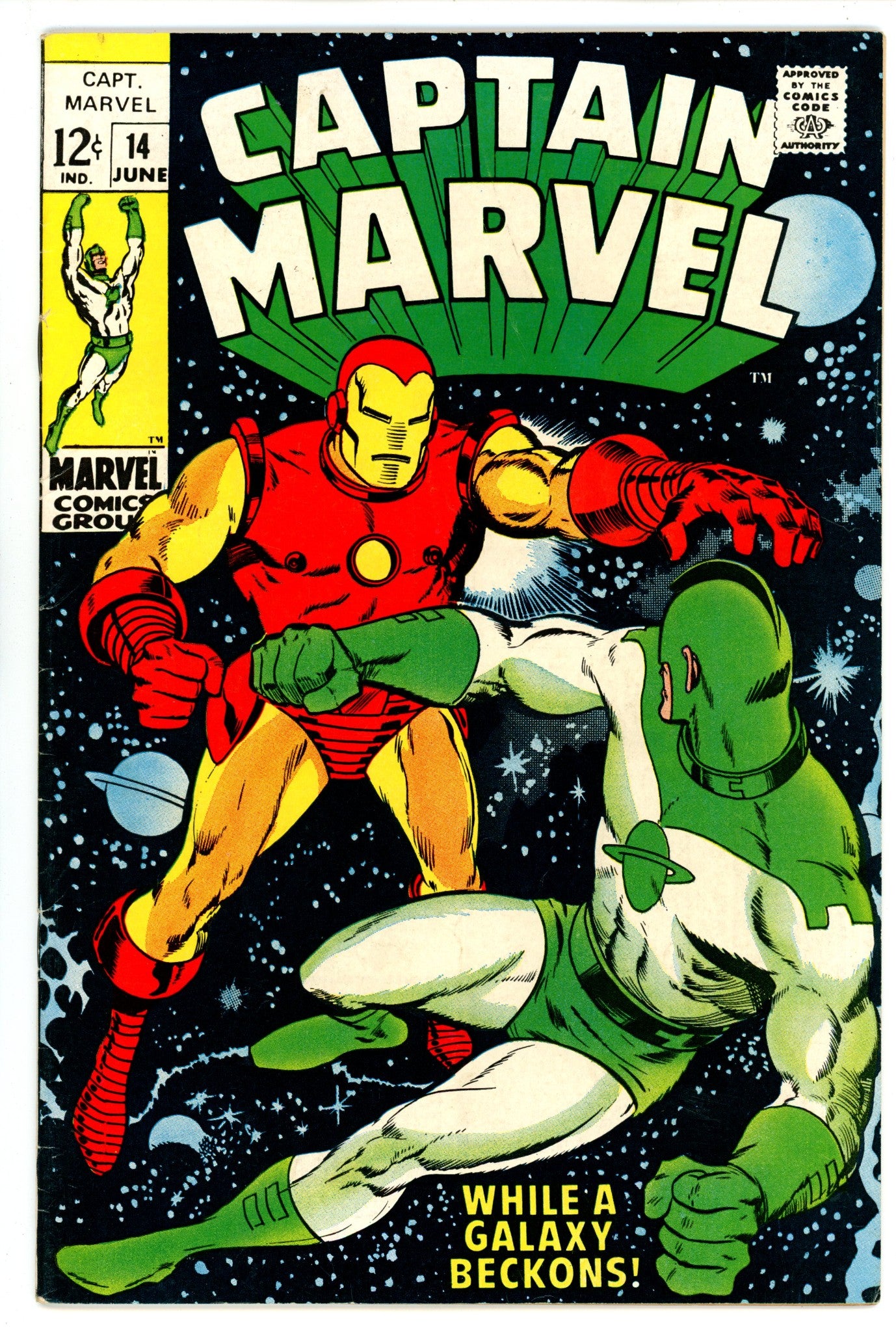 Captain Marvel Vol 1 14  VG+ (4.5)  (1969)   