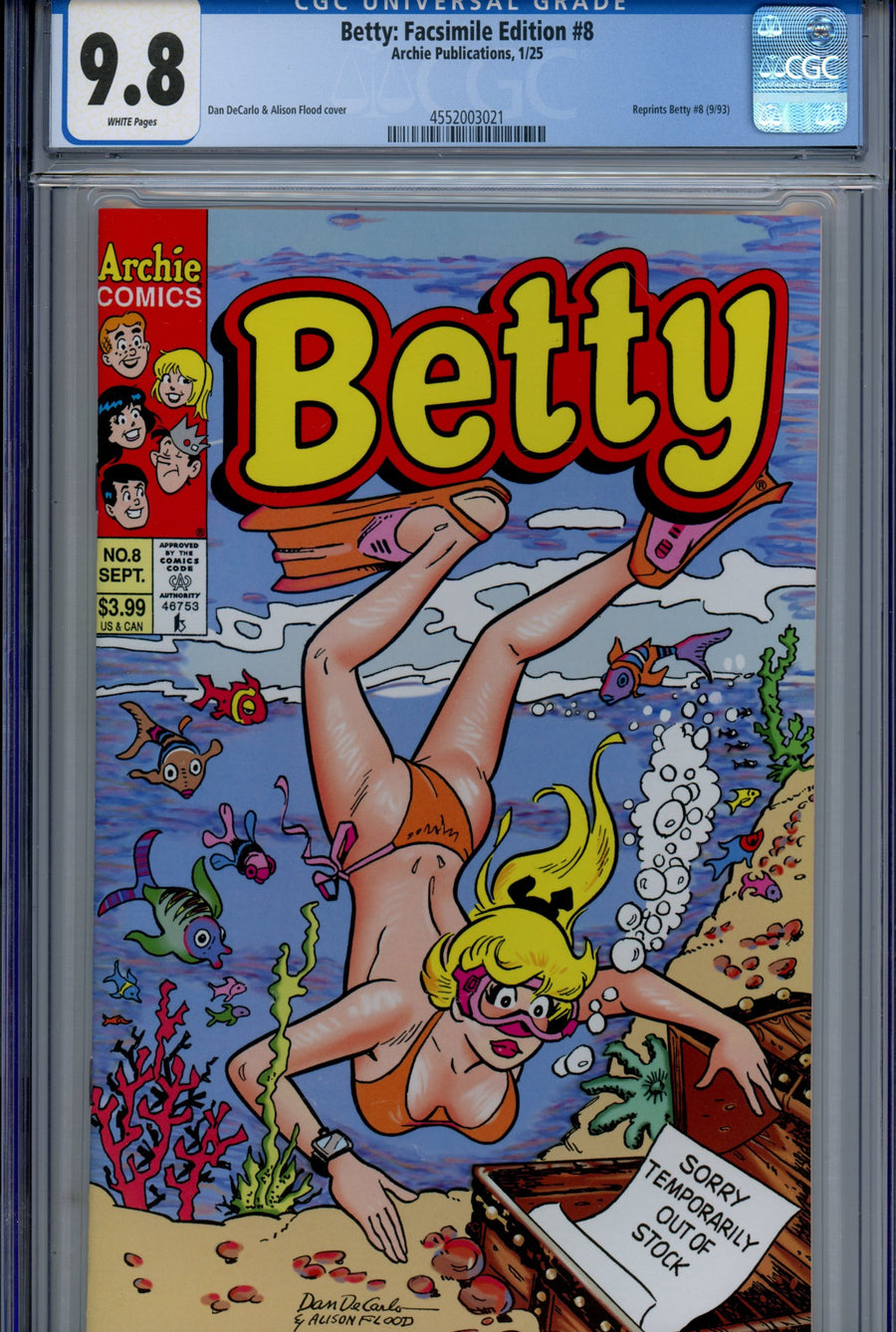 Betty: Facsimile Edition 8 CGC 9.8 (NM/M) (2025) 