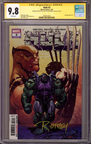 Hulk Vol 4 3 (770) CGC 9.8 (NM/M) (2022) Signed x2 Cover Ryan Ottley & Donny Cates