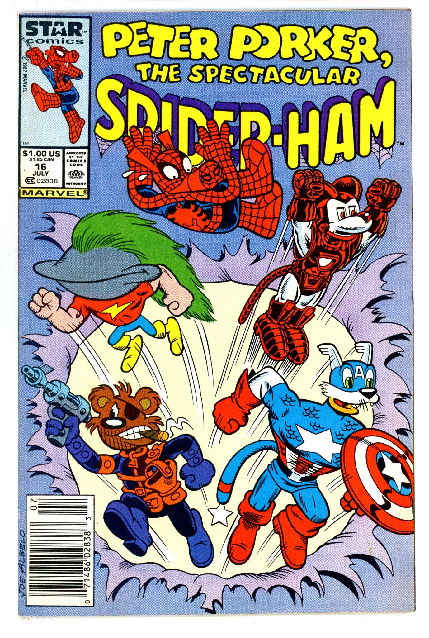 Peter Porker, the Spectacular Spider-Ham 16 FN+ (6.5) (1987) Newsstand 