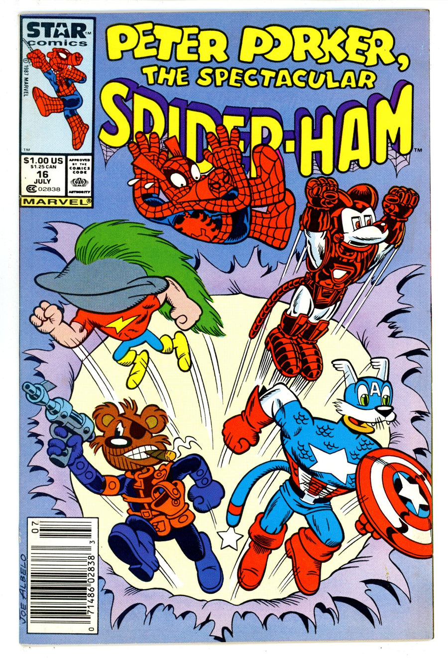 Peter Porker, the Spectacular Spider-Ham 16 FN+ (6.5) (1987) Newsstand 