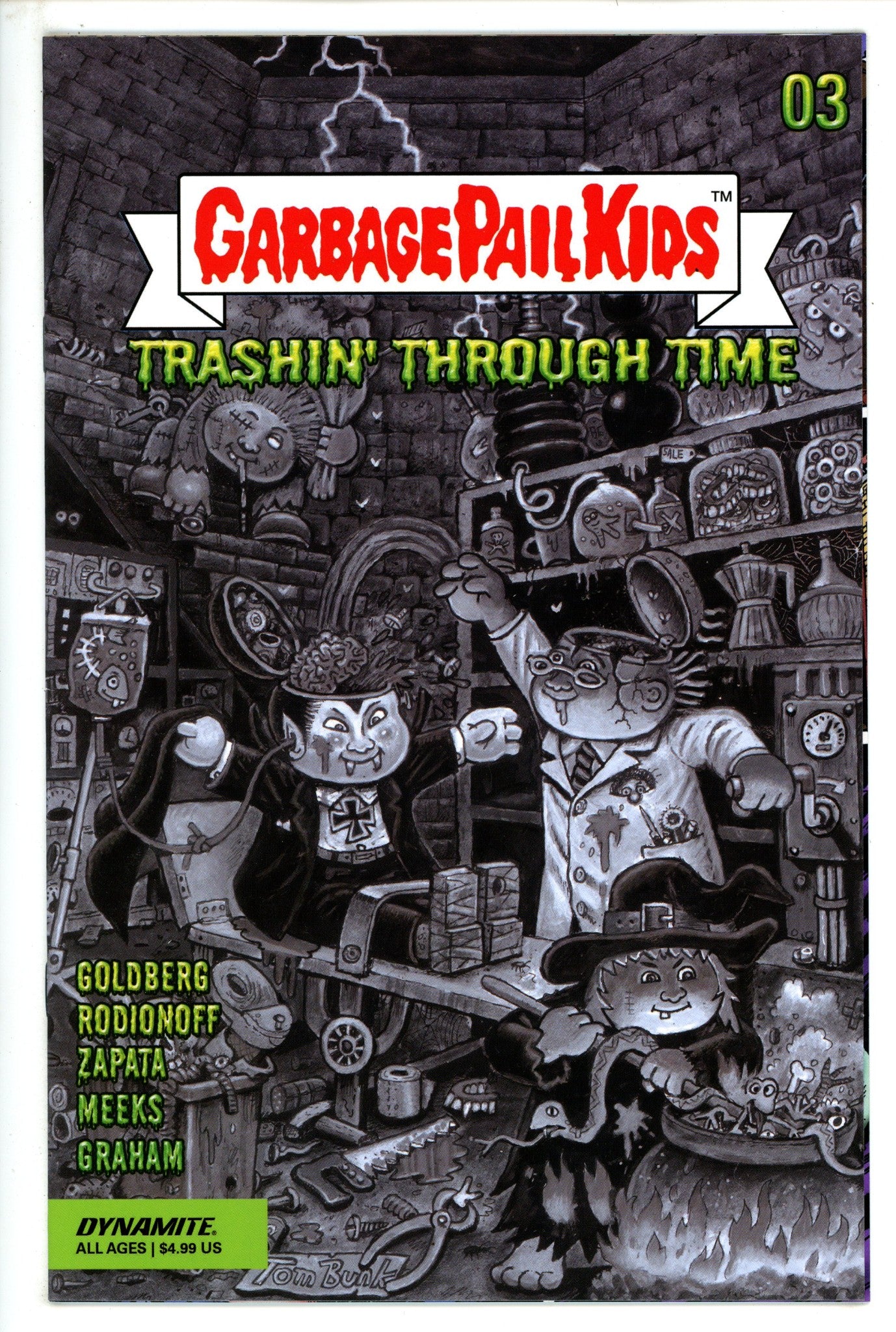 Garbage Pail Kids: Trashin' Through Time 3 NM (9.4) (2023) Bunk B&W Incentive Variant 