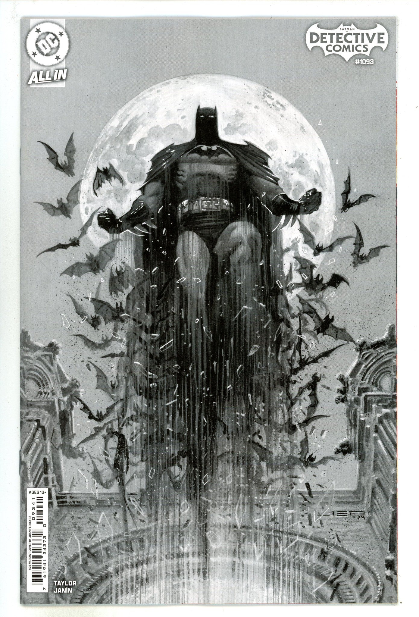 Detective Comics Vol 3 1093 Ferreyra  B&W Incentive Variant NM  (2025)