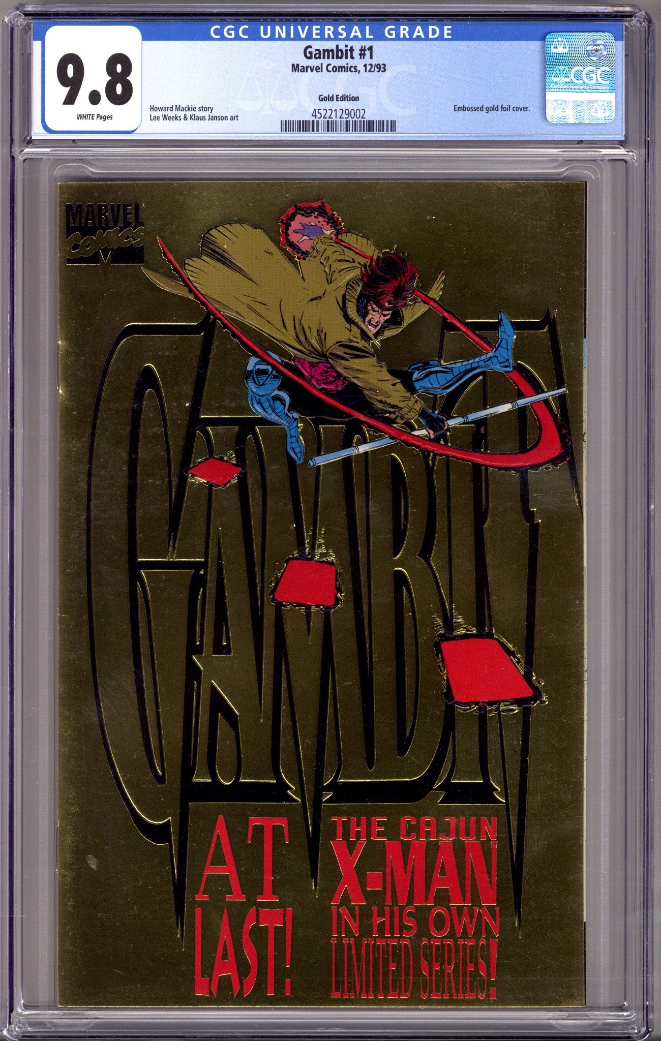 Gambit Vol 1 1 CGC 9.8 (NM/M) Gold Edition (1993) 
