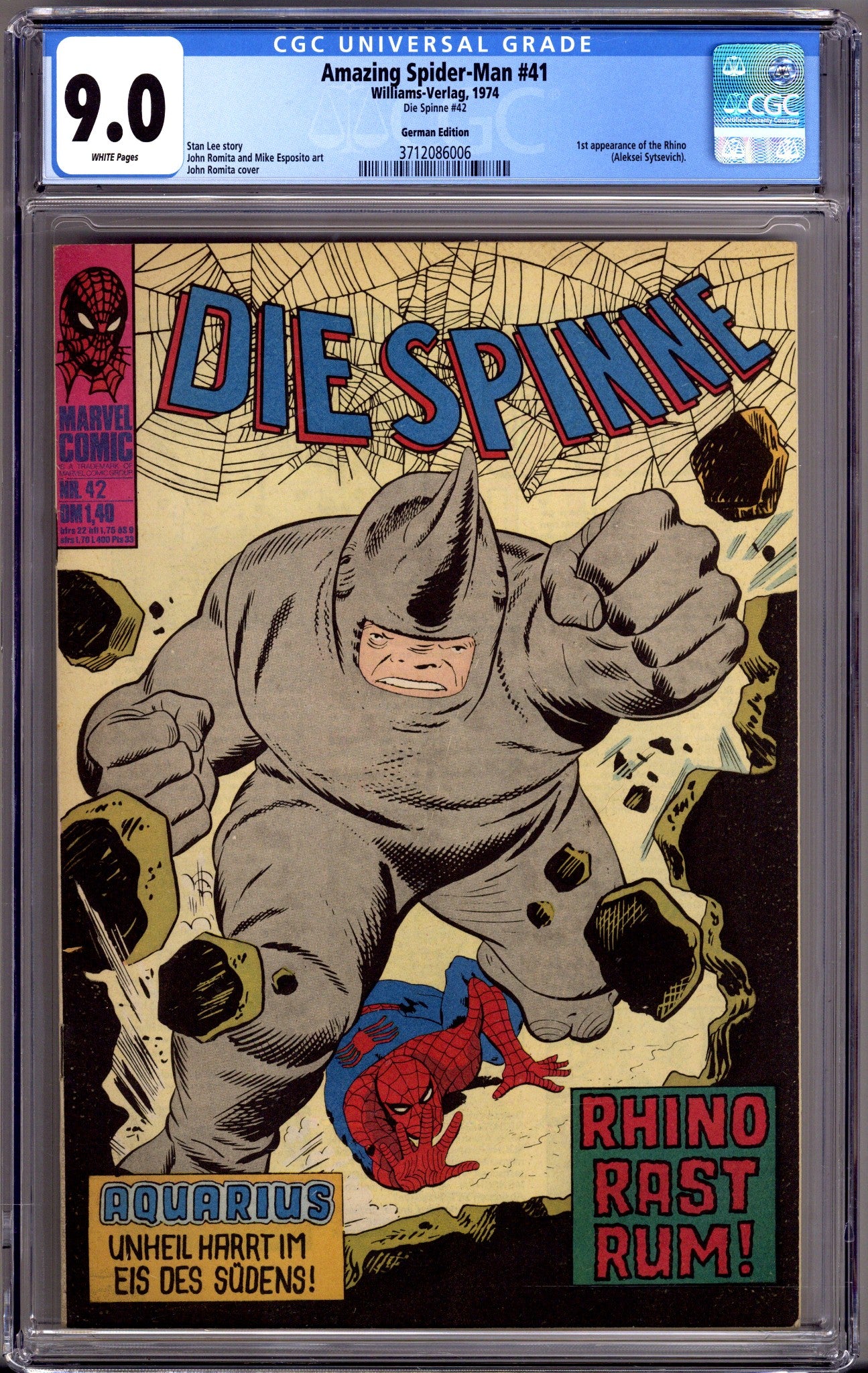Die Spinne   42 CGC 9.0 (VF/NM) German Amazing Spider-Man #41 Reprint  (1975)        