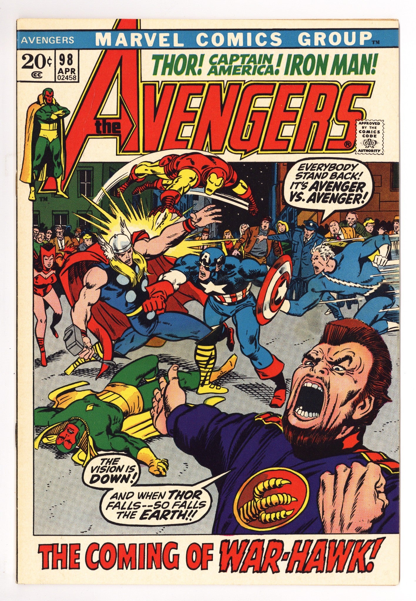 The Avengers Vol 1 98 FN/VF (7.0) (1972) 