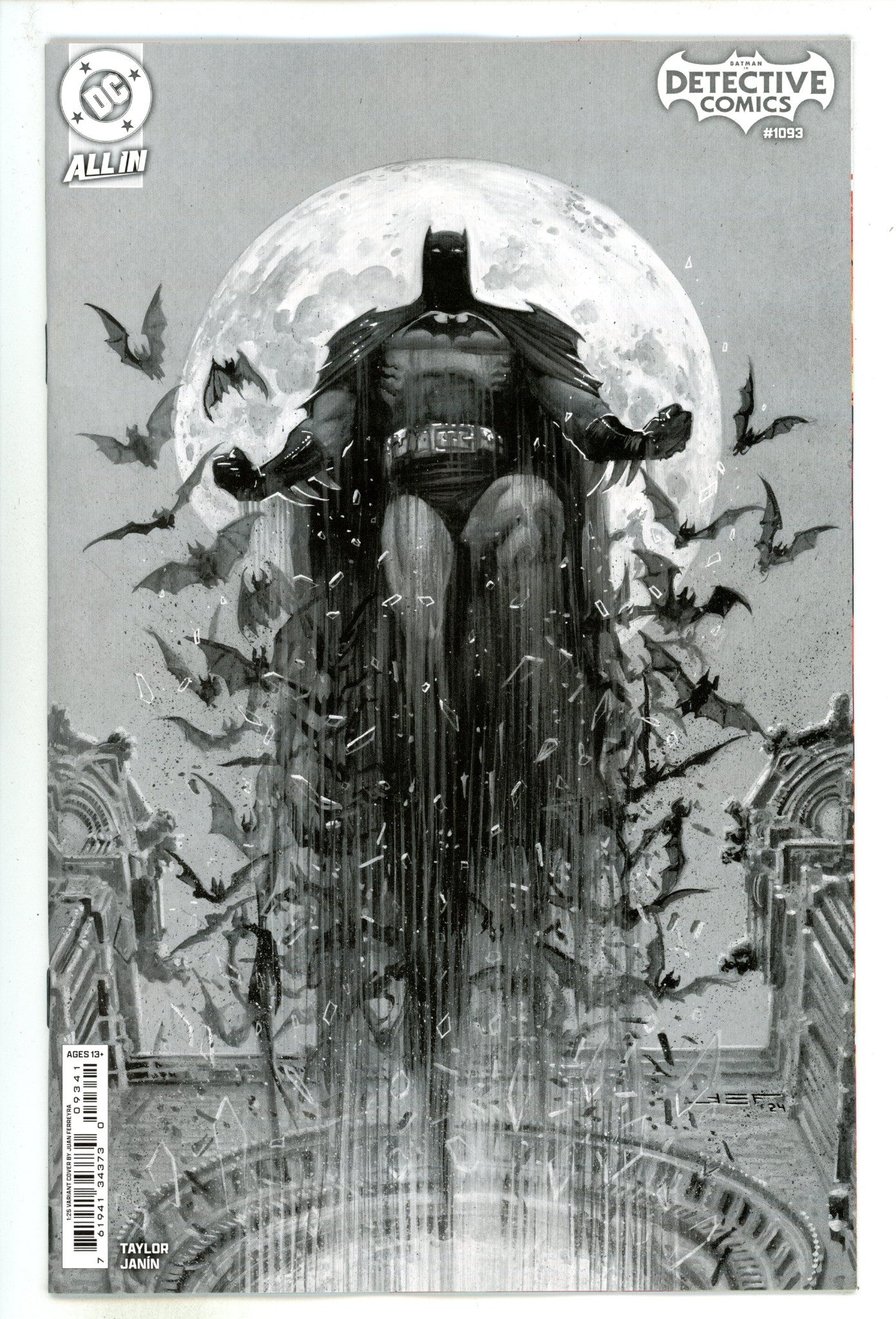 Detective Comics Vol 3 1093 Ferreyra  B&W Incentive Variant NM+  (2025)