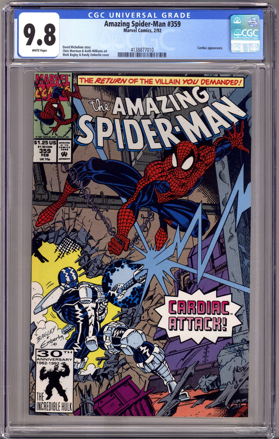 The Amazing Spider-Man Vol 1 359 CGC 9.8 (NM/M) (1992) 