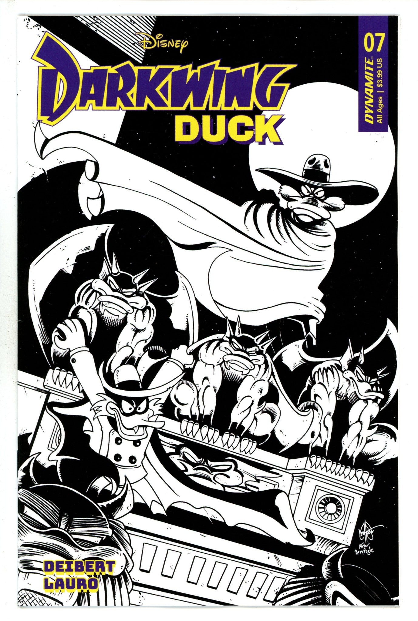 Darkwing Duck Vol 2 7 Haeser B&W Incentive Variant (2023)