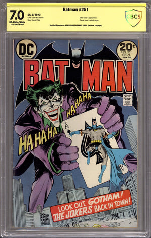 Batman Vol 1 251 CBCS 7.0 (FN/VF) (1973) Signed x2 1st Page Neal Adams & Denny O'Neil