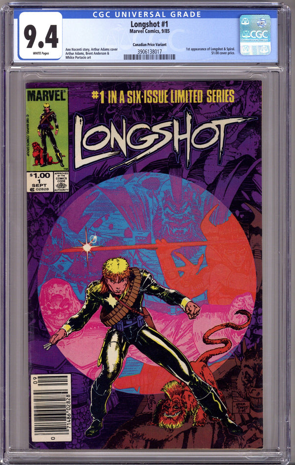 Longshot Vol 1 1 CGC 9.4 (NM) (1985) Canadian Price Variant