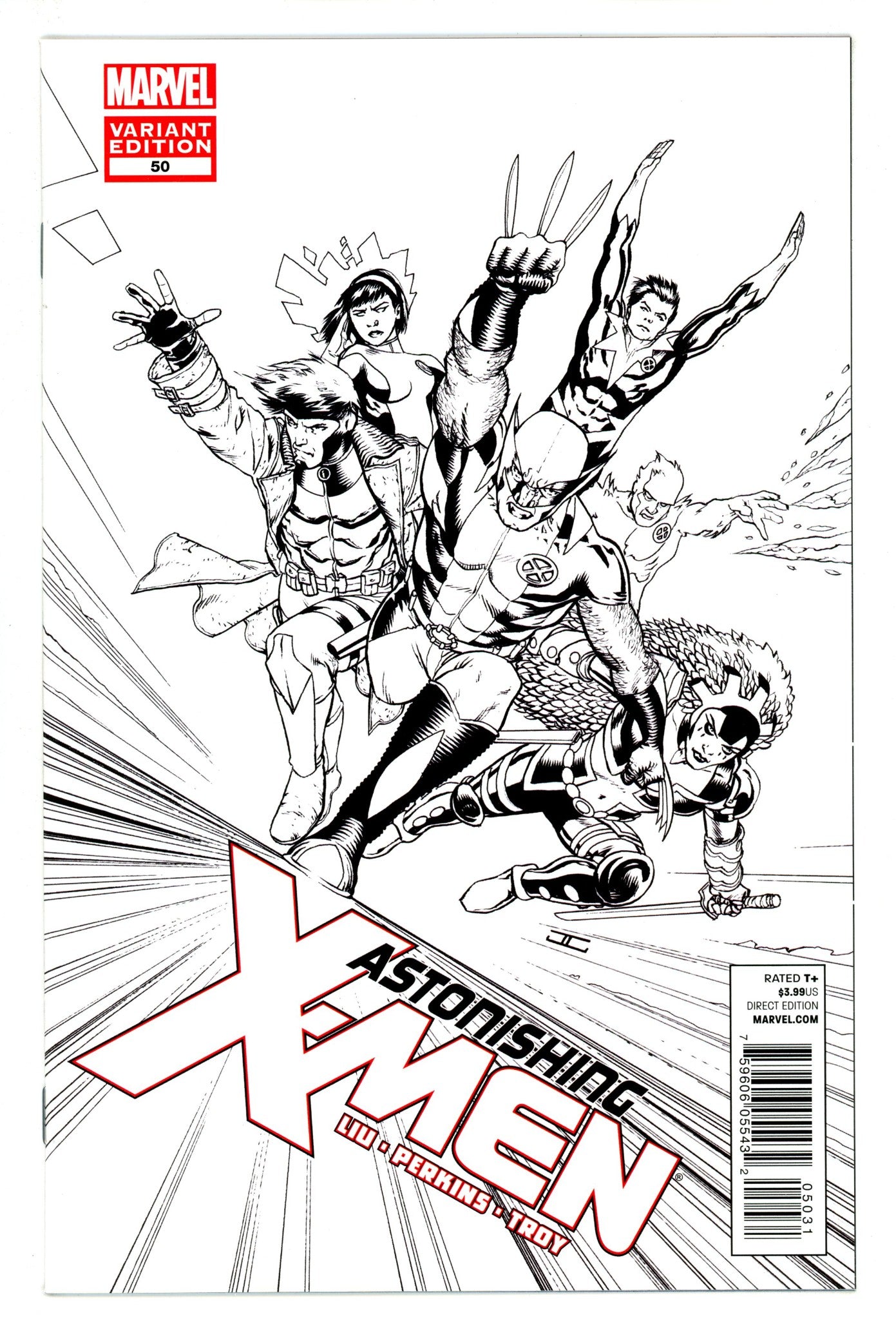 Astonishing X-Men Vol 3 50 NM (9.4) (2012) Cassaday Sketch Incentive Variant 