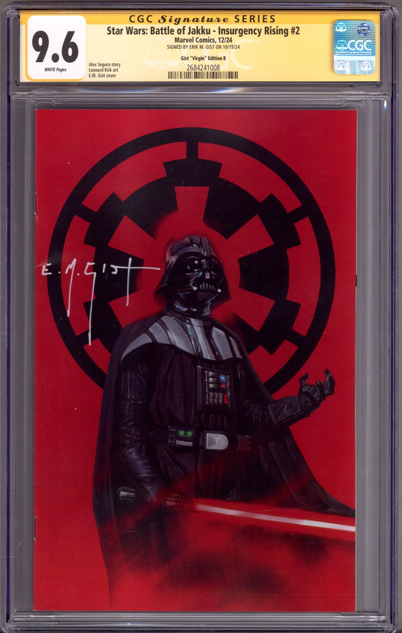 Star Wars: Battle of Jakku - Insurgency Rising   2 CGC 9.6 (NM+)   (2024) Gist Virgin   Exclusive Variant  Signed x1 Cover E.M. Gist 