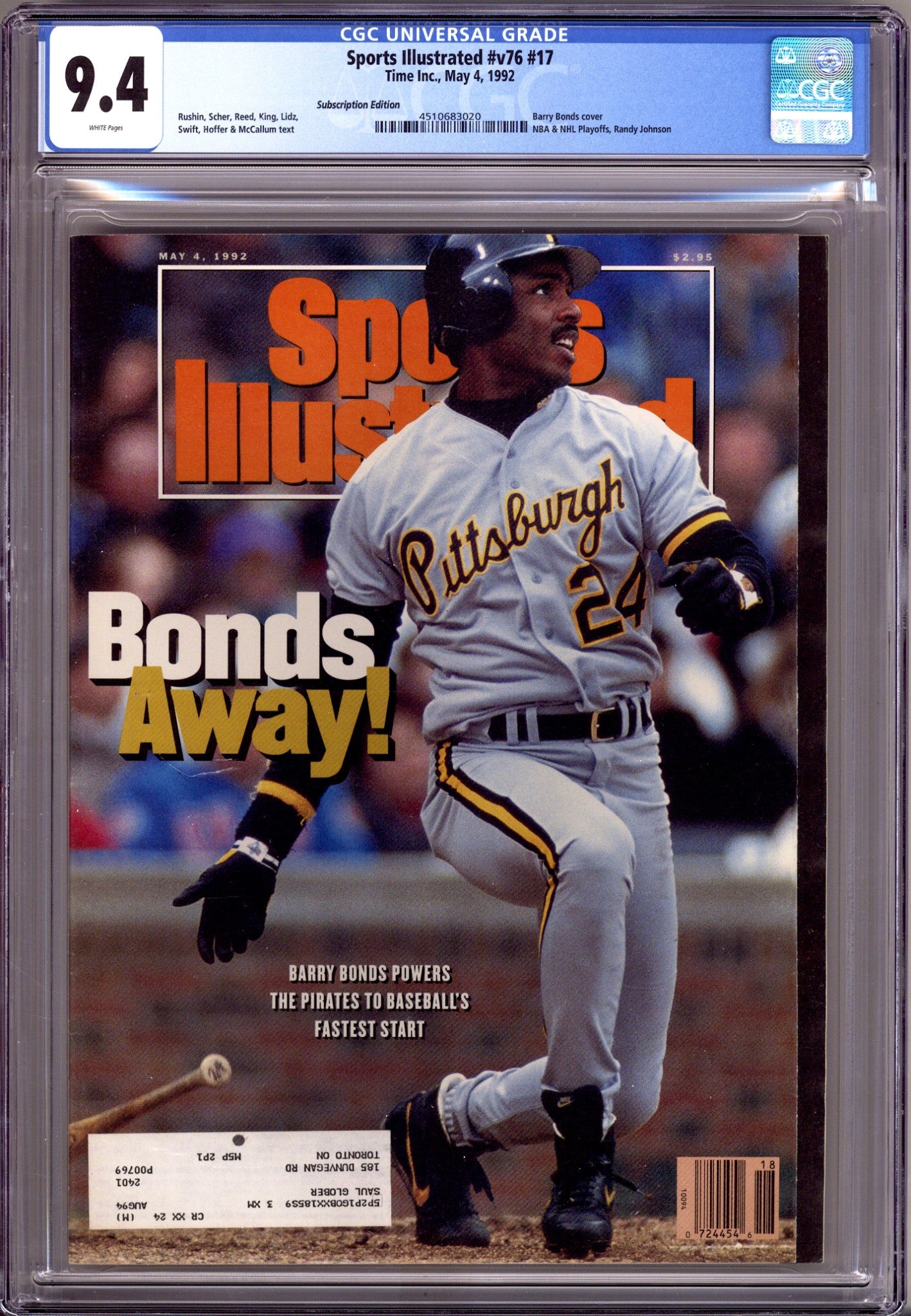Sports Illustrated Vol 76 17 CGC 9.4 (NM)   (1992) Subscription   Variant  