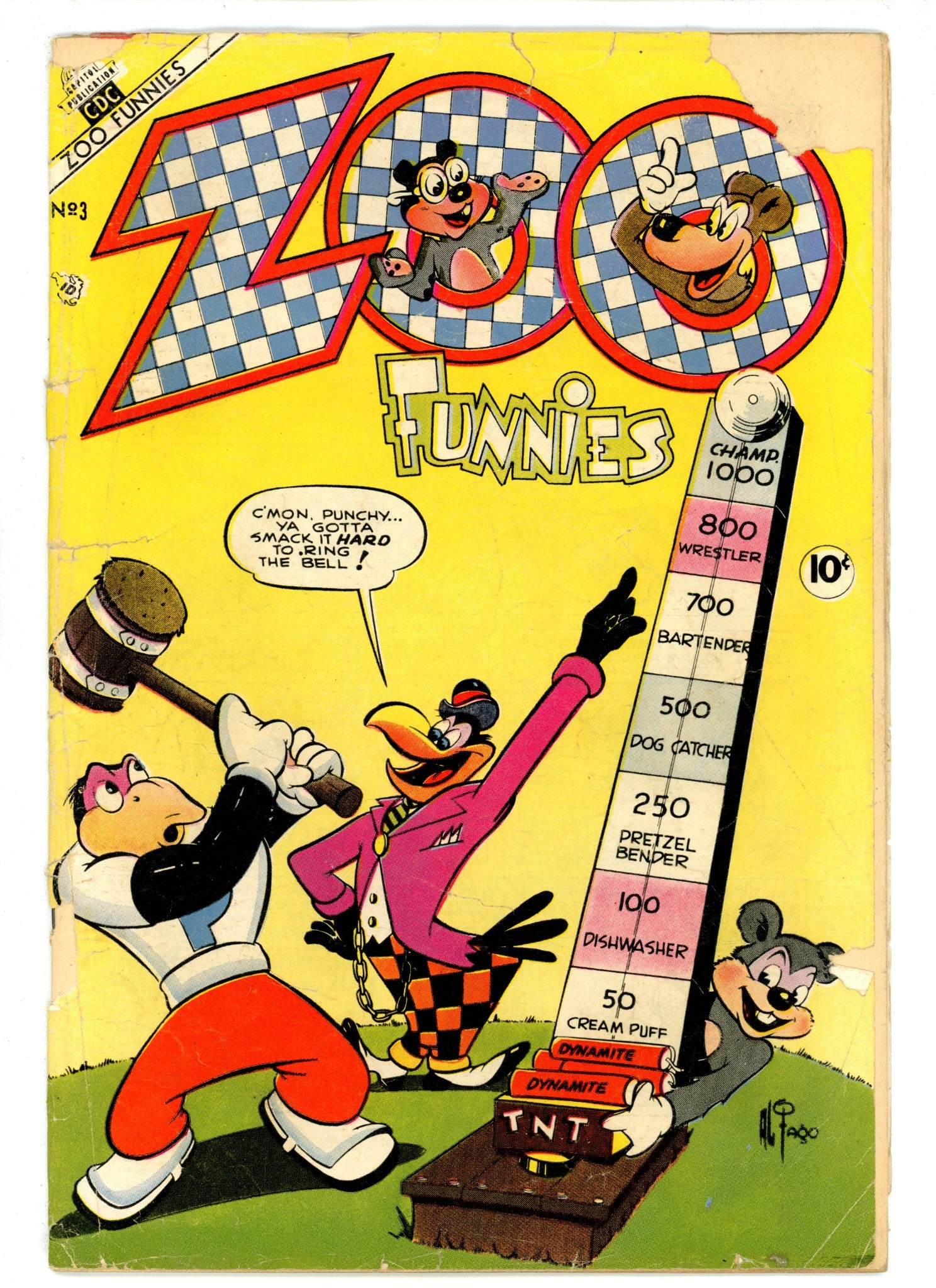 Zoo Funnies Vol 2 3 Cover Detached (1953) 