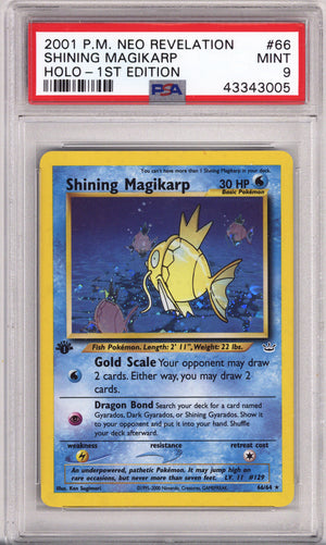 Pokemon Neo Revelations Shining Magikarp 1St Edition Holo PSA Mint 9 (2001)