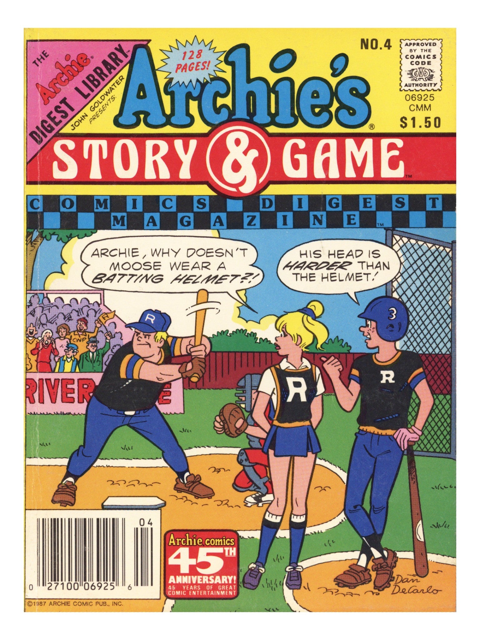 Archie's Story & Game Digest Magazine 4 Mid Grade (1987) Canadian Price Variant 