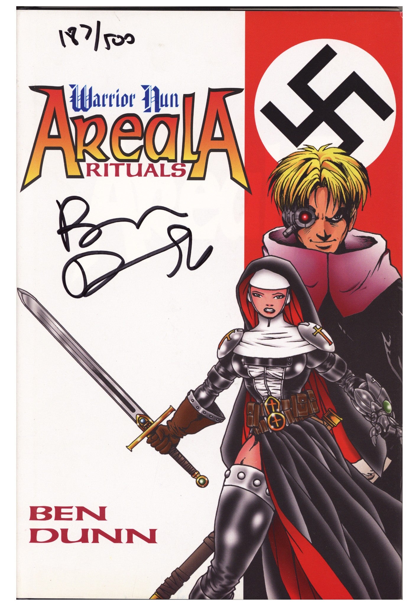 Warrior Nun Areala: Rituals HC Mid Grade 187 / 500 (1996) Signed x1 Cover Ben Dunn 