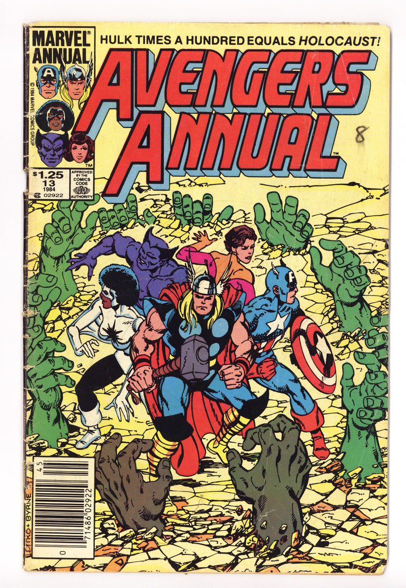 The Avengers Annual Vol 1 13 Very Low Grade (1984) Canadian Price Variant 